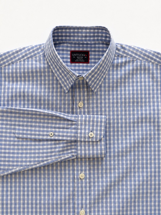 UNTUCKit Other - UNTUCKit Blue & White Gingham Button-Down Shirt – Men’s Medium Slim Fit